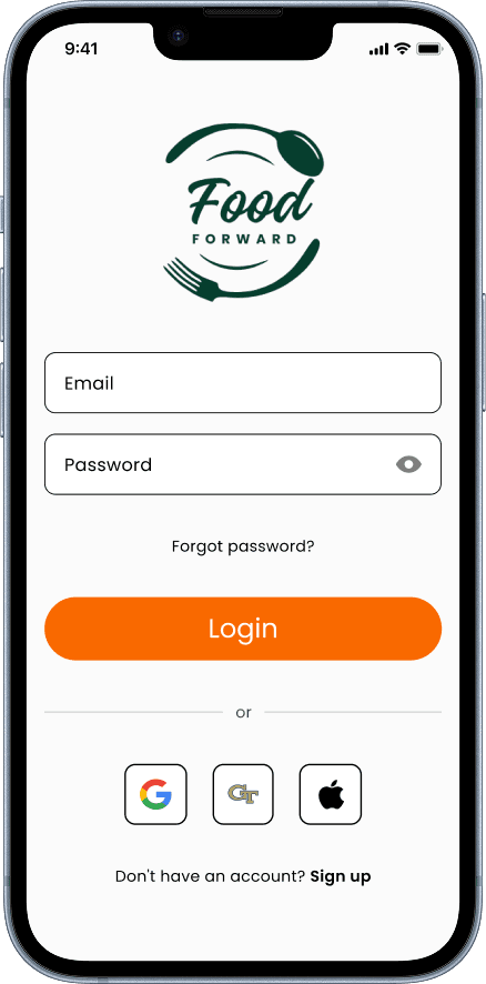 High-fidelity login screen